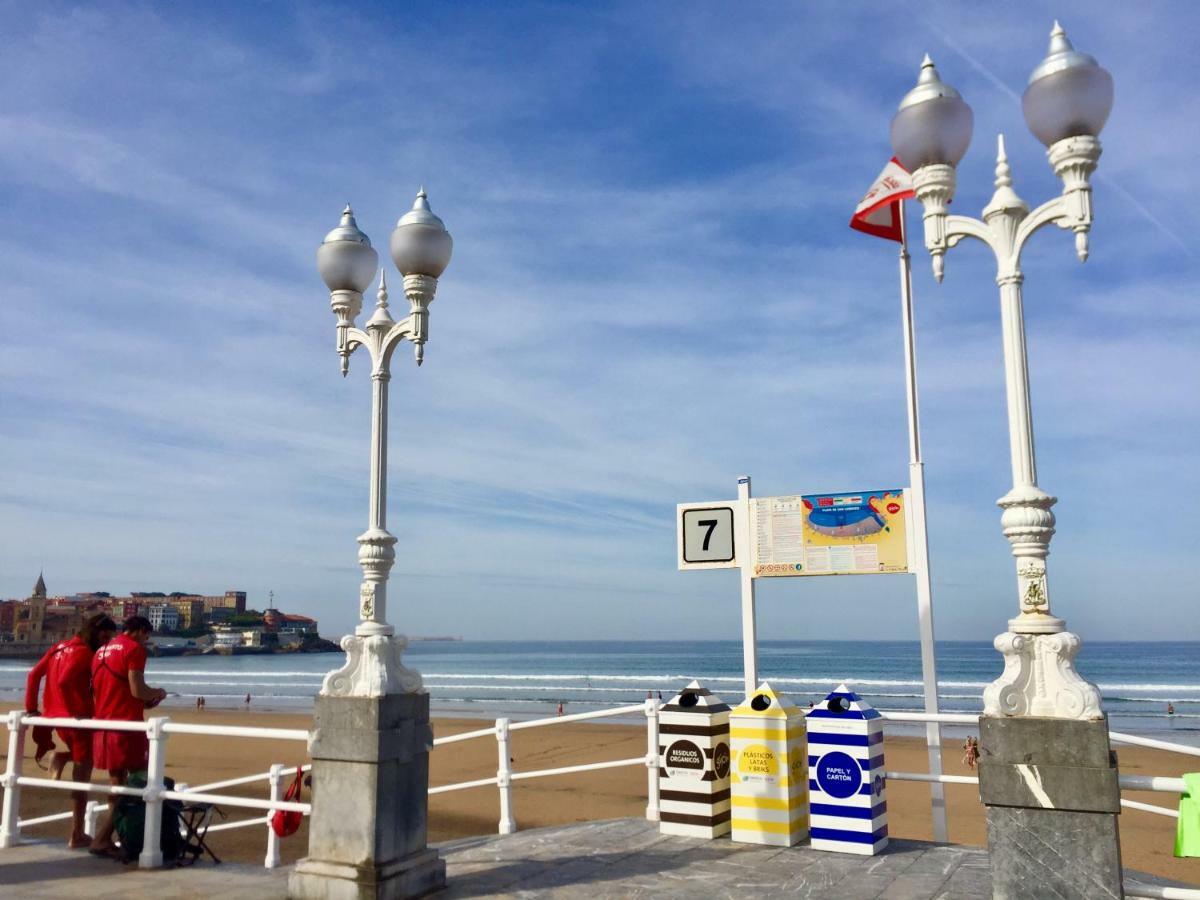 Ferienwohnung Atico Marques Playa Centro - Garaje Opcional Gijón Exterior foto